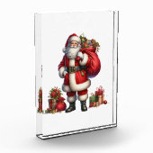 Bloc Photo Jolly Santa Claus with gift sack (Gauche)