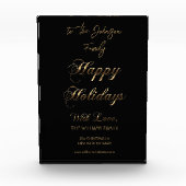 Bloc Photo Joyeuses fêtes Noir et or Noël unique (Devant)