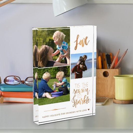 Bloc Photo Joyeuses vacances pour Grand-mère Love Typographie