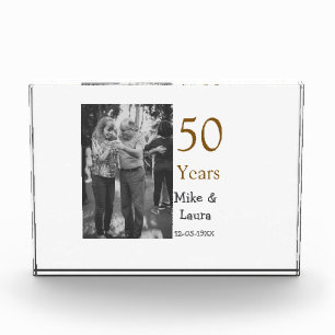 Bloc Photo Joyeux 50e anniversaire nom couple date mariage