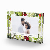 Bloc Photo Joyeux feuillage d'aquarelle de Noël (Droite)