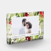 Bloc Photo Joyeux feuillage d'aquarelle de Noël (Gauche)