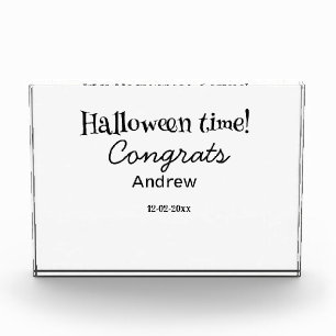 Bloc Photo Joyeux Halloween félicitations nom date année dipl