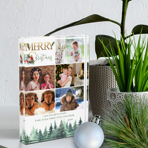 Bloc Photo Joyeux Noël 5 Photo Forêt d'hiver personnalisée