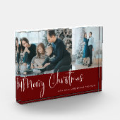 Bloc Photo Joyeux Noël Script 2 Photo Collage Holiday Red (Gauche)