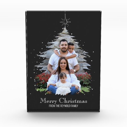 Bloc Photo Joyeux Noël tendance Silhouette Photo Grey (Devant)