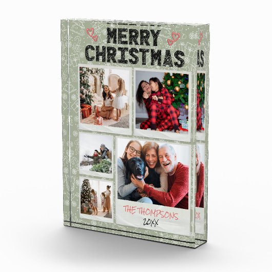 Bloc Photo Joyeux Noël vert 5 Photo Famille Noël (Droite)
