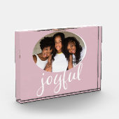 Bloc Photo Joyeux Pastel Pink Script Noël (Gauche)