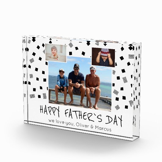 Bloc Photo Joyeux Père`s Day Motif noir blanc 3 (Droite)