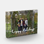 Bloc Photo Joyeux vacances Script Chic Photo de famille Noël (Gauche)