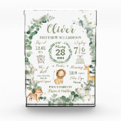 Bloc Photo Jungle Animaux Végétation Bébé Naissance Imprimer  (Devant)