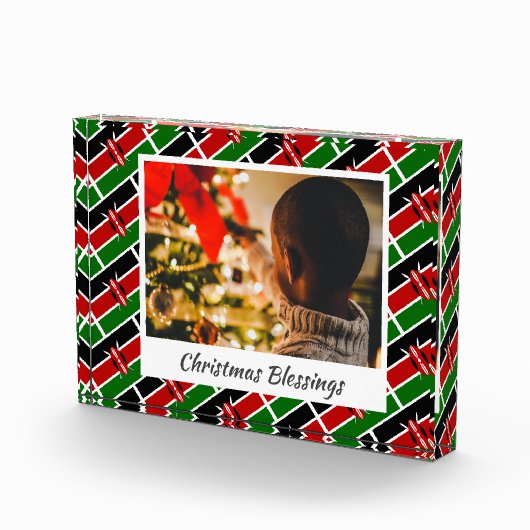 Bloc Photo Keepsaké de Noël moderne KENYA FLAG (Droite)