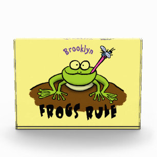 Bloc Photo La grenouille règle drôle dessin de grenouille ver