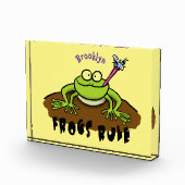 Bloc Photo La grenouille règle drôle dessin de grenouille ver (Droite)
