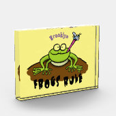 Bloc Photo La grenouille règle drôle dessin de grenouille ver (Gauche)