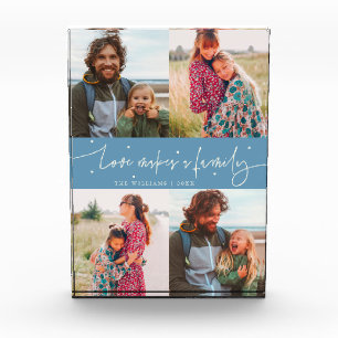 Bloc Photo L'amour fait une famille Moderne Écriture Denim Bl