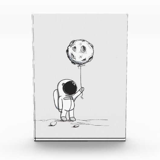 Bloc Photo L'astronaute dans l'espace avec le cosmos de (Devant)