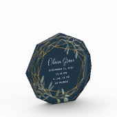 Bloc Photo Laurel Leaf Baby Birth Stats Acrylic Block (Gauche)