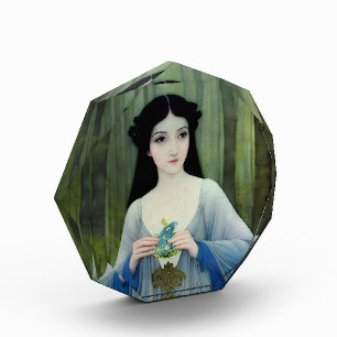 Bloc Photo Lave-encre illustration de la belle femme à Woods