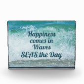 Bloc Photo Le bonheur vient dans les vagues Mer le Jour Belle (Devant)