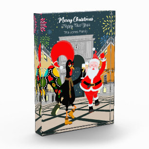 Bloc Photo Le Père Noël et le coq Toast de Champagne à New Yo