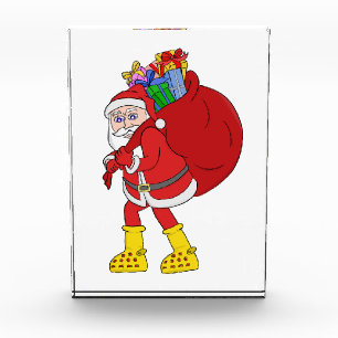 Bloc Photo Le Père Noël porte de grosses bottes jaunes