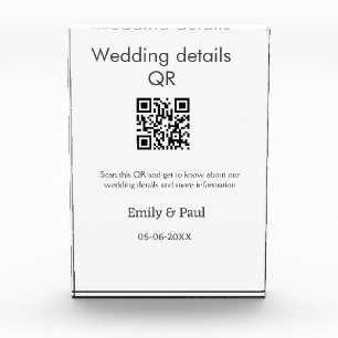 Bloc Photo Le site web de mariage détaillé scanne le QR ajout