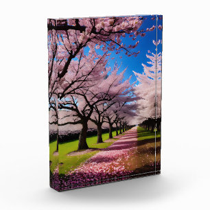 Bloc Photo "Les fleurs en fleurs : les rangées de cerisiers a