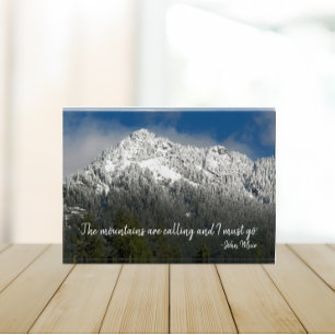 Bloc Photo Les montagnes appellent Citation Snowy Mountain