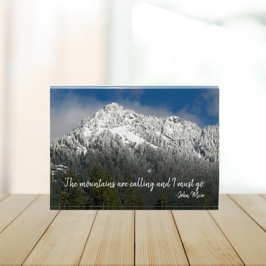 Bloc Photo Les montagnes appellent Citation Snowy Mountain