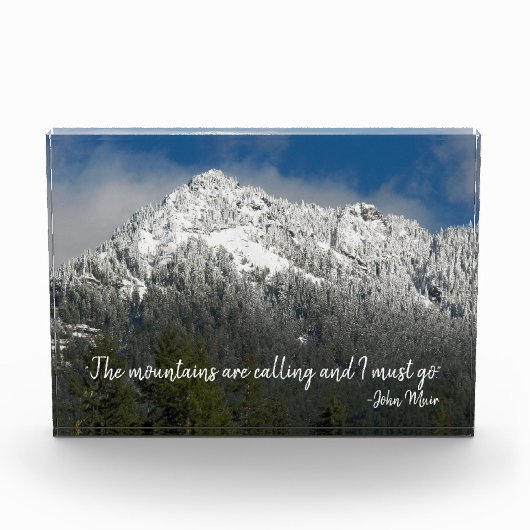 Bloc Photo Les montagnes appellent Citation Snowy Mountain (Devant)
