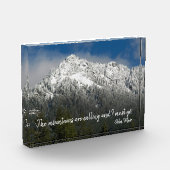 Bloc Photo Les montagnes appellent Citation Snowy Mountain (Gauche)