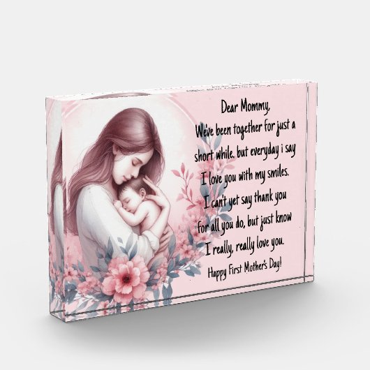 Bloc Photo Lettre de la première mère d'un bébé (Gauche)