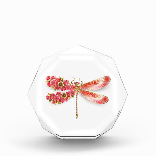 Bloc Photo libellule de fleurs avec sakura de bijoux (Devant)