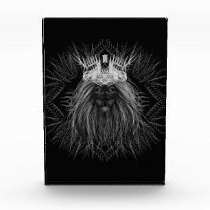 Bloc Photo Lion avec monogramme de couronne