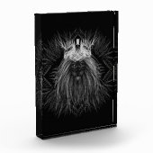 Bloc Photo Lion avec monogramme de couronne (Gauche)