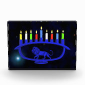 Bloc Photo Lion bleu Menorah (Devant)
