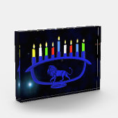 Bloc Photo Lion bleu Menorah (Gauche)