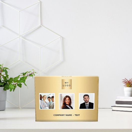 Bloc Photo Logo commercial de l'équipe photo or