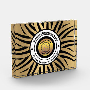 Bloc Photo Logo d'entreprise Gold Noir Personnaliser