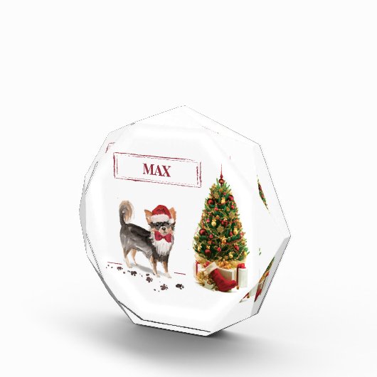 Bloc Photo Long Haired Chihuahua Funny Christmas Dog Tree Pho (Droite)