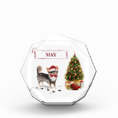 Bloc Photo Long Haired Chihuahua Funny Christmas Dog Tree Pho (Devant)