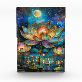 Bloc Photo Lotus de verre tendu fleurit au clair de lune (Devant)