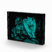 Bloc Photo Loup et corbeau dans la nuit (Droite)