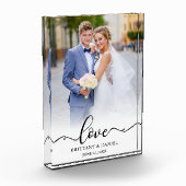 Bloc Photo Love Elegant Black Script Bride Mariage de chambre (Gauche)