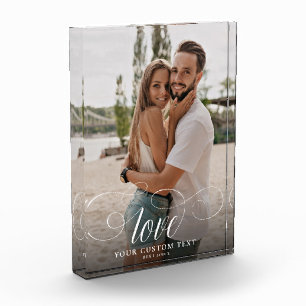 Bloc Photo LOVE Élégante calligraphie Simple Mariage en cou