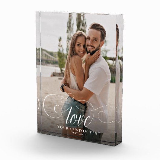 Bloc Photo LOVE Élégante calligraphie Simple Mariage en coupl (Droite)