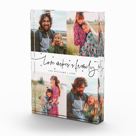 Bloc Photo Love Makes a Family Modern Script (Droite)