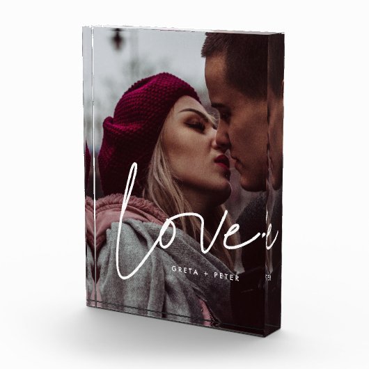 Bloc Photo Love moderne calligraphie couple (Droite)