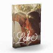 Bloc Photo LOVE Moderne Calligraphie Simple Mariage Keepsaké (Gauche)